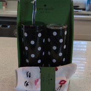 KATE SPADE CREW SOCKS 3pr And TUMBLERS (2)   NWT